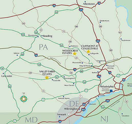 Maps of New Homes and Real Estate in Montgomery County, PA, Chester
County, PA